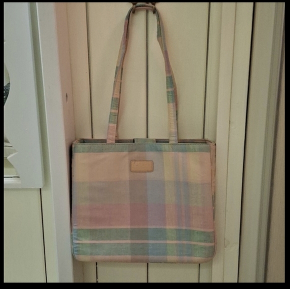Lauren Ralph Lauren Vintage Plaid Pastel Handbag And Tote Bag - Picture 15 of 16